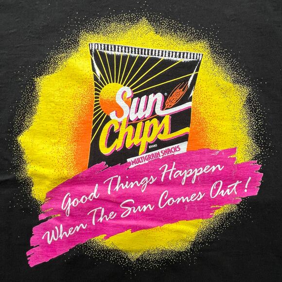 Vintage 90s Sun Chips Celebrity Rock Jock Volleyball T Shirt Single Stitch Snack - Picture 4 of 10